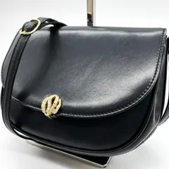 【良品】 BALLY バリー ショルダーバッグ トートバッグ フラップ ビジュー ゴールド金具 肩掛け 斜め掛け カーフレザー レディース ブラック 黒色