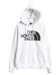 【お得なクーポン配布中!】 ノースフェイス プリント スウェット フード パーカー レディース XS プルオーバー トレーナー 裏起毛 アウトドア 薄手 シンプル ホワイト