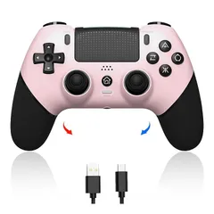 PS4コントローラー 【2025春アップグレード版】 Sungale ps4コントローラー 背面ボタン付き 自動連射機能 Bluetooth5.0接続 マクロ機能 1000mAh大容量バッテリー搭載 P4/P4 Pro/Slim/PC対応 イヤホンジャック付き