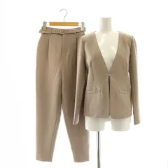 プロポーション ボディドレッシング PROPORTION BODY DRESSING セットアップ 上下 スーツ ノーカラージャケット テーパードパンツ 2 1 グレージュ /HK ■OSのサムネイル