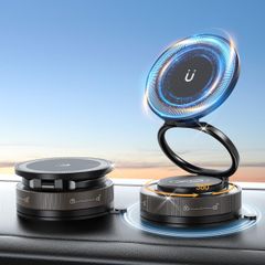 【在庫処分】折りたたみ式 iPhone 車 携帯ホルダー 車用品 16/15/14/13/12 1秒で着脱 片手操作 Pro 24×N55磁石 車載スマホスタンド Max&Android多機種と多車種が対応 360°回転な台座 多角度自由調節 (車載スタンド)