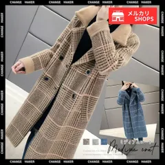 グレンチェック チェスターコート 韓国 ロングコート レディース シャギーコート 秋冬 アウター ダブルコート 暖かい ミンクファー タッチコート 通勤 着やせ コート カジュアル 防寒 オルチャン アウター 折り襟 ミディアムコート hmJN763