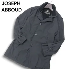 JOSEPH ABBOUD ジョセフ アブード 秋冬 中綿★ マイクロチェック ジップ ステンカラー コート Sz.S　メンズ グレー