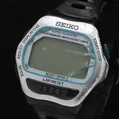 SEIKO◆クォーツ腕時計/デジタル/ラバー/ブラック/S650-4000/SUPER RUNNERS//