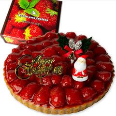 魔法洋菓子店ソルシエ クリスマスケーキ 2023  苺のコンポート タルト 6号 6人～8人分 直径19cm 約720g 【クリスマス飾り付】