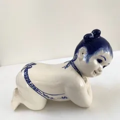 中国美術 中国古玩 色絵陶人形 陶器人形 高さ29cm  置物 オブジェ 古董品 人物像 置物 陶器製 中国美術 オブジェ 枕 彫刻 民芸 工芸品