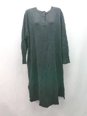 ◇ LOWRYS FARM ニット シンプル 秋冬素材 長袖 ロング丈 ワンピース サイズF ブラック レディース E  【1310130030167】