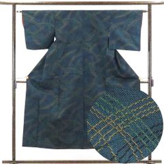 ロング寸 本場大島紬＆紬なごや帯・帯揚げ・帯〆セット（正絹）仕立
