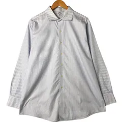 古着 ブルックスブラザーズ Brooks Brothers 346 ワイドカラー 長袖 コットンストライプシャツ メンズXL相当/eaa544973