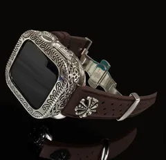 AppleWatchカスタム　フッ素ラバー　バンド　彫刻カバー　ケース　アップルウォッチ用　ベルト　44 45 46 49 SE 　Ultra 108