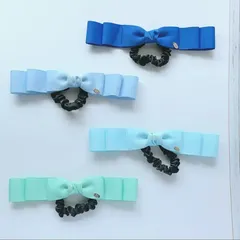 【選べる４色】新色♡ たらりんリボン　シュシュ  ヘアアクセサリー　リボンゴム