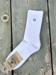 新品未使用品　HOLLYWOOD RANCH MARKET  Hエンブロイダリー パイルソックス / H刺繍 / 靴下 / WHITE / ホワイト　Mサイズ