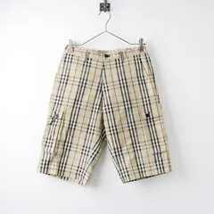 バーバリー ブラックレーベル BURBERRY BLACK LABEL ノバチェック カーゴショーツ ウエスト73/ベージュ ハーフパンツ【2400014066685】