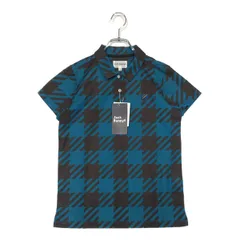 未使用品 レディース ジャックバニー Jack Bunny!! 半袖ポロシャツ 1(M) 青系×黒 チェック柄