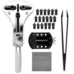 【在庫処分】TICFROG 時計工具 オープナー 裏フタ開け器 三点支持オープナー スクリューバック式腕時計の裏蓋を開ける工具 電池交換 時計の修理 ピンセットと固定用台座セット付き（日本語説明書付きのサムネイル