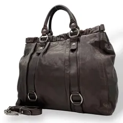 s27【極美品】ミュウミュウ　ロゴ金具　レザー　スタッズ　2way ショルダー s27【極美品】ミュウミュウ ロゴ金具 レザー スタッズ 2way