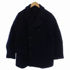 メンズビギ MEN'S BIGI ピーコート Pコート ショート 裏地チェック ウール ナイロン L 紺 ネイビー /BM ■GY12 ▲Hのサムネイル