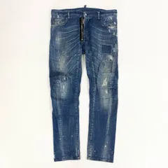 12i26 DSQUARED2 ディースクエアード Tidy Biker Jean ダメージ加工デニムパンツ ジーパン S74LB0424 サイズ50 ブルー メンズu02t