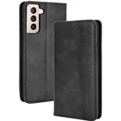 Galaxy S21+ ケース 手帳 SCG10 ギャラクシーs21プラス  チェック柄 合革 レトロ 手帳 ケース 【Color】 ブラック