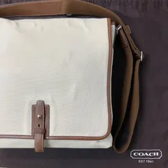 ★ 美品　COACH コーチ 5047 メッセンジャー ロゴ ショルダーバッグ キャンバス レディース メンズ　大容量