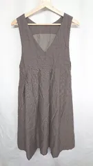 ◇ ⊇ KBF ケービーエフ チェック柄 ジャンパースカート - ロング丈 ワンピース サイズOne ダークブラウン レディース E  【1409240069195】