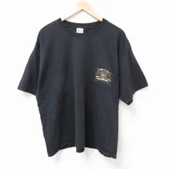 XL/古着 半袖 ビンテージ Tシャツ メンズ 00s フロリダ 胸ポケット付き 大きいサイズ コットン クルーネック 黒 ブラック 25jul14 中古