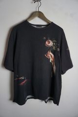 正規 21SS LAD MUSICIAN ラッド ミュージシャン フラワー プリント ビッグ Tシャツ カットソー 2121-715 46 黒 ブラック 本物 804P★2