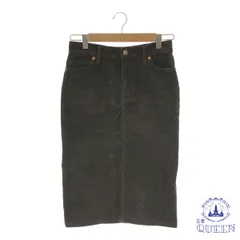 【訳アリ】 MUJI 無印良品 スカート 膝丈 コーデュロイ タイト スリット レディース ブラウン S 901-6870 送料無料 古着