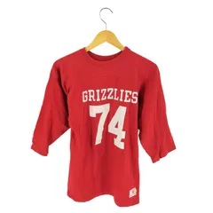 チャンピオン Champion USA製 バータグ カレッジ ナンバリング 74 両面プリント 7分袖 フットボール Tシャツ メンズ  MEDIUM