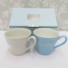 WEDGWOOD ウエッジウッド 食器 Queens Ware Collection クイーンズウエア フェスティビティ マグカップ アイボリー&ブルー