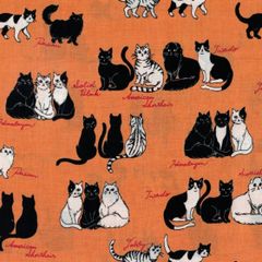 スケア　ネコのあそびば　綿100％　112cm巾x100cm　ハンドメイド