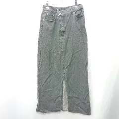 ◇ Θ natural couture コットン100%　デニム生地　ウエストゴム マキシ フレアー スカート サイズM ブラック レディース E  【1409100017076】