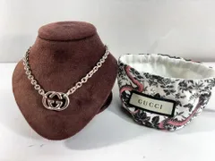 s25t-0341y【中古】GUCCI gucci　グッチ　ネックレス　アクセサリー　インターロッキング　GGマーク　レディース　メンズ　190489 J8400