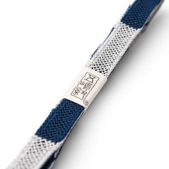新品　夏用　江戸組紐　五嶋紐　帯締め　縞柄　紺×白