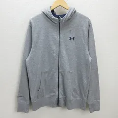 G■アンダーアーマー/UNDER ARMOUR スウェットフルジップビッグロゴフーディー/MTR6230【XL】灰/men's/29【中古】■