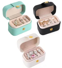 siawadeky ジュエリーボックス 3個セット 携帯用 指輪 ミニ宝石箱 リング ピアス 収納ボックス 可愛い ジュエリー収納 アクセサリーケース 持ち運び便利 小物入れ コンパクト 指輪 イヤリング 収納ケース 出張 旅行用
