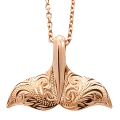 ハワイアンジュエリー ホエールテール ネックレス レディース メンズ  ピンクゴールド スクロール 誕生日 記念 サージカルステンレス  gps8781p