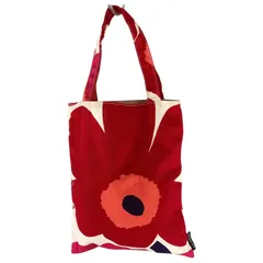 Marimekko マリメッコ   花柄ハンドバッグ/ホワイト×ピンク×レッド