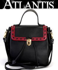 イヴサンローラン YVES SAINT LAURENT ダイヤカット 2WAY ハンドバッグ ショルダーバッグ レザー 黒×赤 【70335】