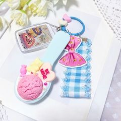 じゃらじゃらスプーンキーホルダー ひよこちゃんぴんくきいろ①