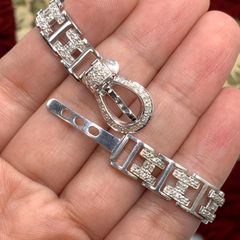 K18WG ダイヤモンド　ブレスレット　21.7g 1.1ct 約17cmから18cm