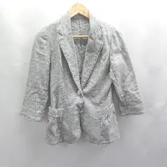 ◇ ⊇ LOUNIE ルーニィ リネン風 長袖 テーラードジャケット サイズ40 グレー レディース E  【1503310006995】のサムネイル