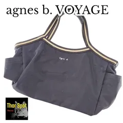 【訳あり】agnes b. VOYAGE アニエスベーボヤージュ ナイロンレザートートバッグ ミニトート ハンドバッグ ブラック 大容量