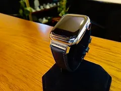 AppleWatch専用ダイアモンド&シルバー925製チャーム&ラバーバンド(黒)