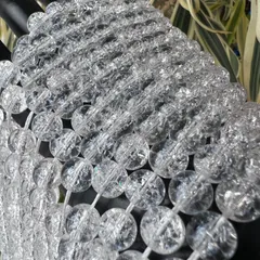 クラック水晶 8mm 連売り 40cm ブレスレット2本分