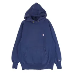 Champion チャンピオン ヴィンテージ 90s USA製 REVERSE WEAVE リバースウィーブ 目あり 目付き スウェット パーカー ネイビー系 L【中古】