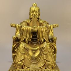 【美品】銅製 龍五爺神像 パワースポット祈願オブジェ 高さ約〇cm 開運・財運UP 真身菩薩像 商売繁盛 供養像 仏教道教対応 金色 インテリア神棚 玄関・リビング飾り 風水置物 縁起物 神様像 金運UP祈祷 ka-1876