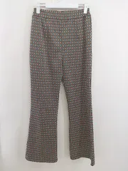 ◇ JEANASIS ジーナシス ジャガード フレアパンツ サイズF グリーン マルチ レディース  【中古】 【1207050002278】