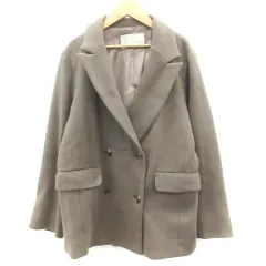 ナイスクラップ NICE CLAUP contibuer de NICE CLAUP Pコート ピーコート ショート丈 F ブラウン 茶 /YM4 ■MOのサムネイル