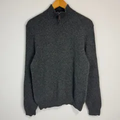 90s POLO by RALPH LAUREN ポロバイラルフローレン ニット セーター ハーフジップ プルオーバー ハイネック エルボパッチ 古着 レディース グレー アースカラー Sサイズ ストリート